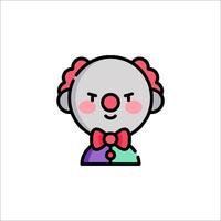 A cartoon clown with a bow tie on his head vector