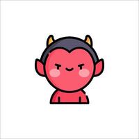 A cartoon devil with horns and a red face vector