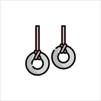 Two rings hanging from a rope on a white background vector