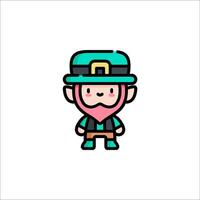 A cartoon leprechaun with a hat and beard vector