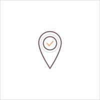 A map pointer with a check mark on it vector