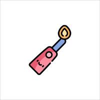 A red and pink lighter with a flame on it vector