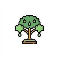 A tree with fruit on it in a flat design vector