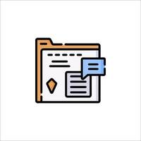 A folder icon with a speech bubble vector