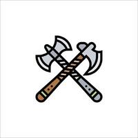 Two axes crossed on a white background vector