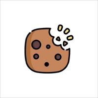 A cookie icon with a bite taken out of it vector