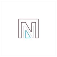 The letter n logo with a blue and white background vector