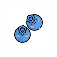 Two blueberries with a star on their faces vector