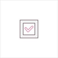 A check mark in a square frame on a white background vector