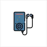 A mp3 player with headphones connected to it vector