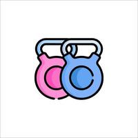 Two kettlebells on a white background vector