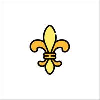 A yellow fleur de lis icon on a white background vector