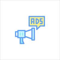 Ads icon with megaphone and speech bubble vector