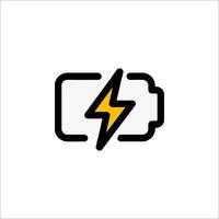 A battery icon with a lightning bolt on it vector