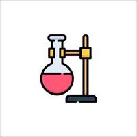 A laboratory flask with a red liquid in it vector