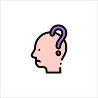 A person's head with a question mark on it vector