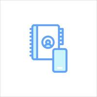 A notebook and phone icon on a white background vector