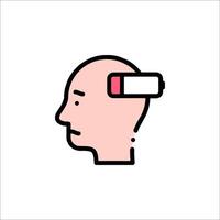 A man's head with a battery in it vector