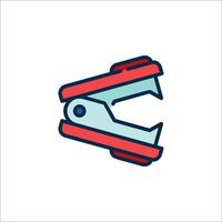 A red and blue clipper with a handle vector
