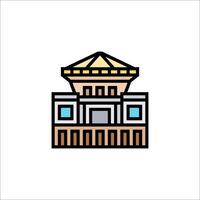 A building icon with a golden dome vector