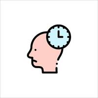 A person's head with a clock on it vector