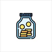 Money jar icon illustration vector