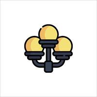 A lamp post with three bulbs on it vector