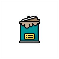 A can of paint with a lid on it vector
