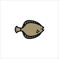 Fish icon in a flat style on a white background vector