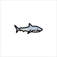 A shark is shown in a simple design vector