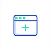 A web page with a plus sign on it vector