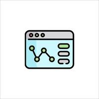 A web page with a graph on it vector