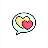 Two hearts in a speech bubble icon vector