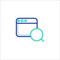 A magnifying glass icon on a white background vector