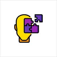 A person's head with a puzzle piece in it vector