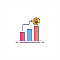 A bar chart with a dollar sign on it vector