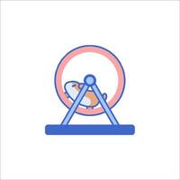 A hamster wheel with a cat inside vector
