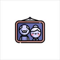 An icon of a couple in a frame vector