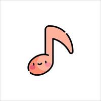 A cute music note with a smile vector