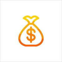 Money bag icon with dollar sign vector
