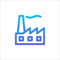 A factory icon with a blue line vector