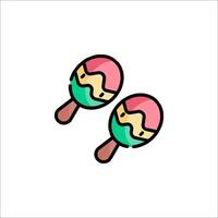 Two maracas with different colors on them vector