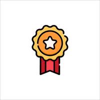 A star award icon with a ribbon around it vector