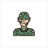 A soldier icon in a flat style vector