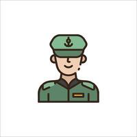 A soldier icon in green and white vector