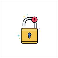 A lock icon with a lock and a key vector