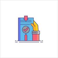 A hand holding a document with a check mark vector