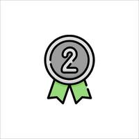 A medal with the number two on it vector