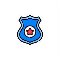 Police badge icon illustration vector