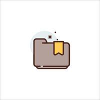 A folder icon with a yellow ribbon vector